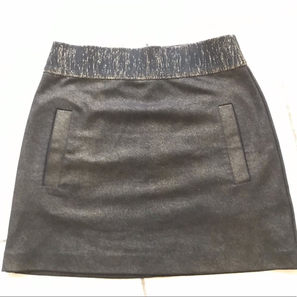 Mango suit gold mini skirt